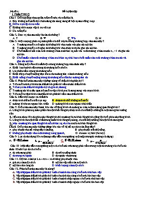 Đề luyện tập môn Vật lý Lớp 11